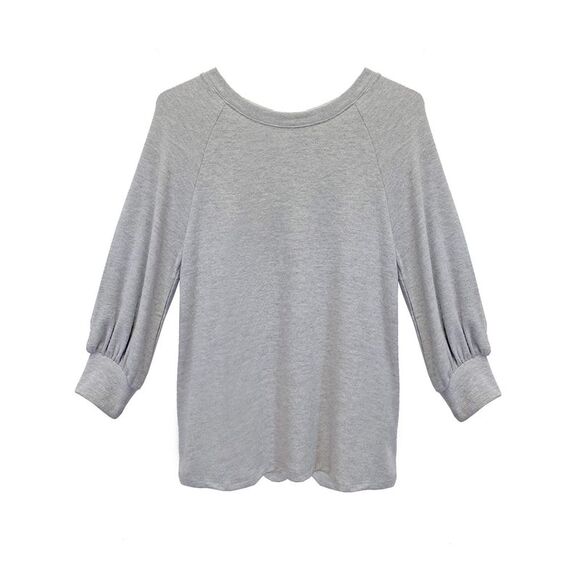 Grey Loose Fit Top With Back Tie Detail - Picture 5 of 7